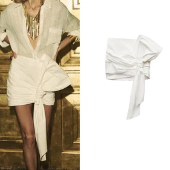 ZARA KNOTTED MINI SKIRT ZW COLLECTION - Picture 3 of 6